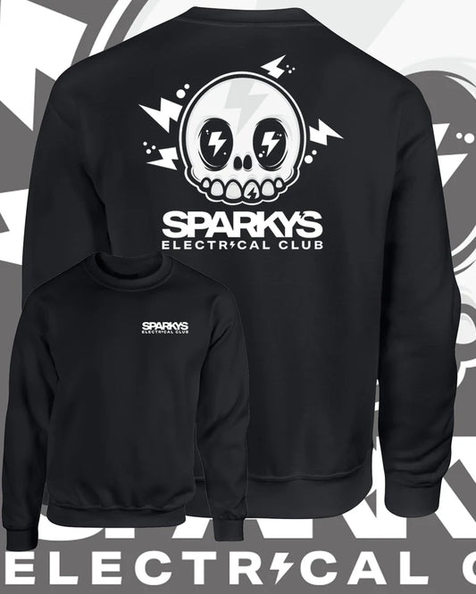 SPARKYS ELECTRICAL CLUB CREW NECK JUMPER- BLACK