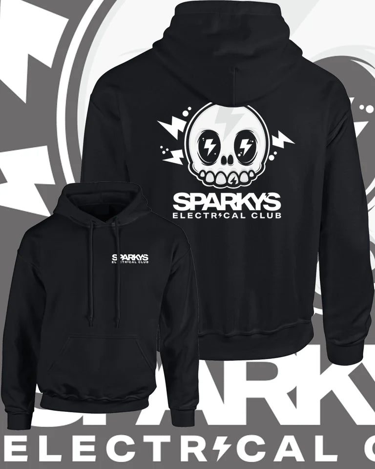 SPARKYS ELECTRICAL CLUB PULLOVER HOODIE - BLACK
