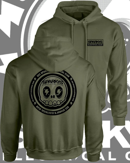 SPARKYS ELECTRICAL CLUB HOODIE - MILITARY GREEN