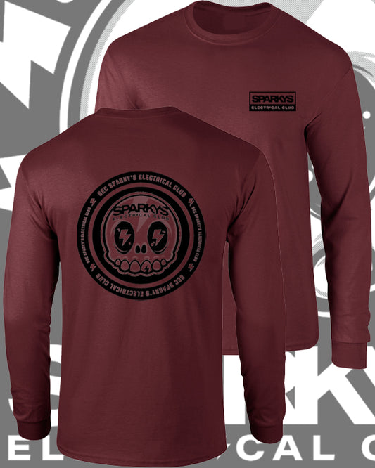 SPARKYS ELECTRICAL CLUB LONG SLEEVE T-SHIRT - RON BURGUNDY