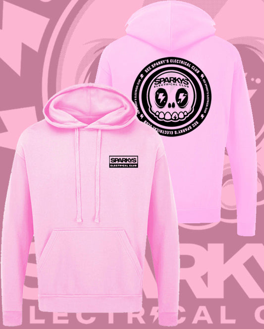 SPARKYS ELECTRICAL CLUB PULLOVER HOODIE - BARBIE PINK