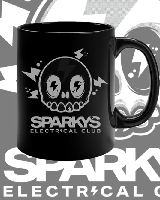 SPARKYS ELECTRICAL CLUB BLACK STEALTH BREW MUG
