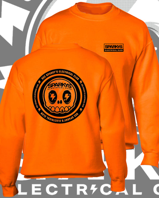 SPARKYS ELECTRICAL CLUB CREW NECK JUMPER - SAFETY ORANGE