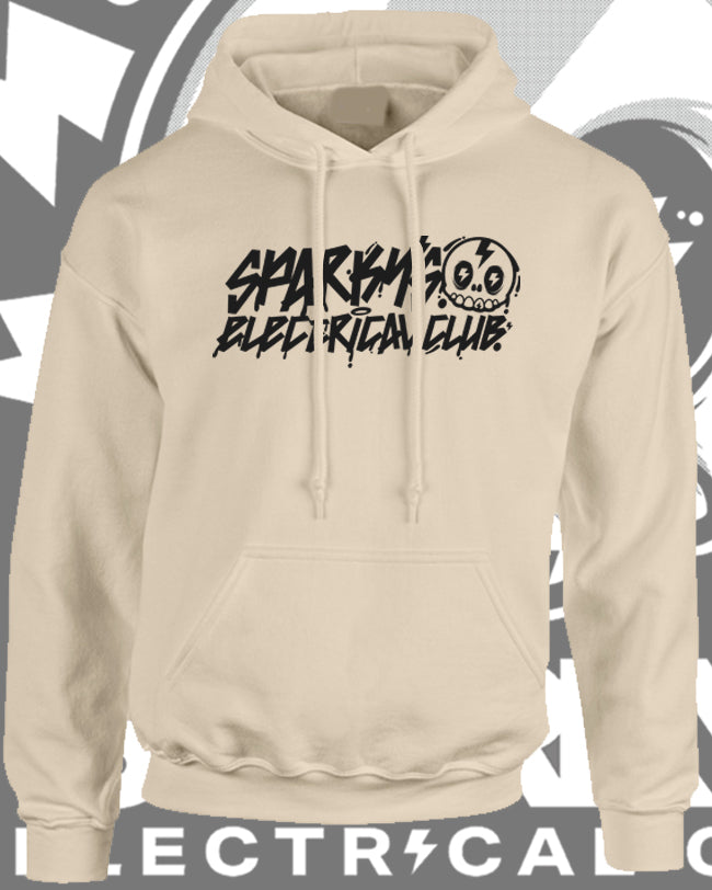 SPARKYS ELECTRICAL CLUB HOODIE - SAND - GRAFFITI PRINT