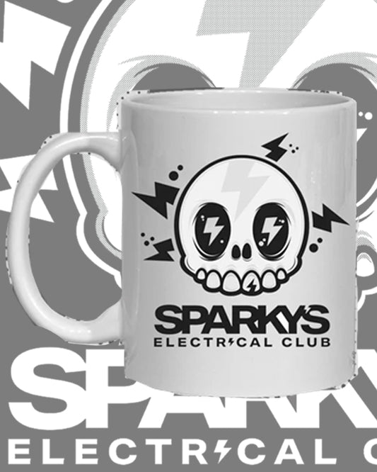 SPARKYS ELECTRICAL CLUB WHITE BREW MUG