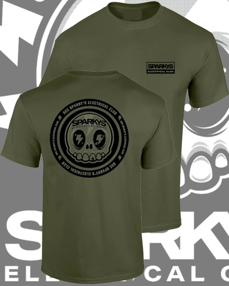 SPARKYS ELECTRICAL CLUB T-SHIRT - MILITARY GREEN