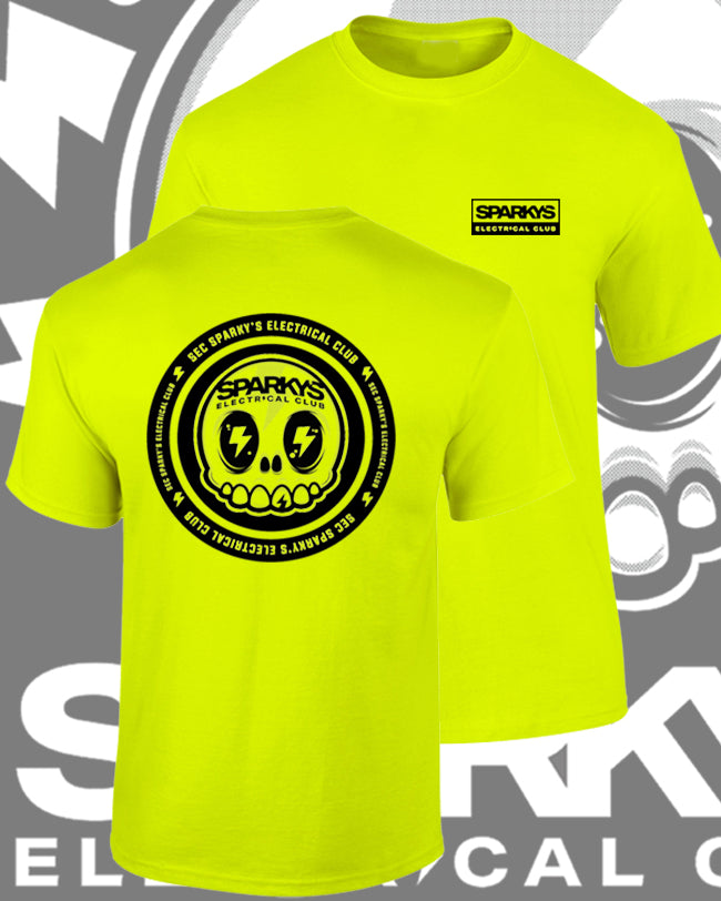 SPARKYS ELECTRICAL CLUB T-SHIRT - SAFETY GREEN