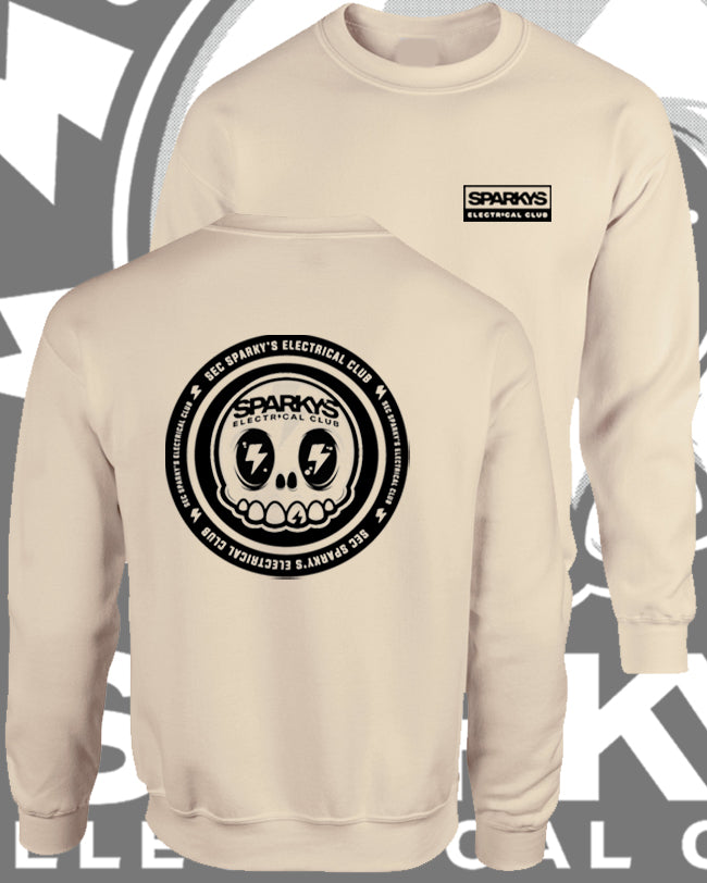 SPARKYS ELECTRICAL CLUB CREW NECK JUMPER - SAND