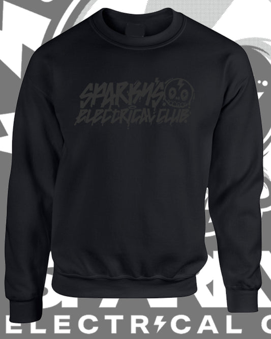 SPARKYS ELECTRICAL CLUB CREW NECK STEALTH - GRAFFITI PRINT