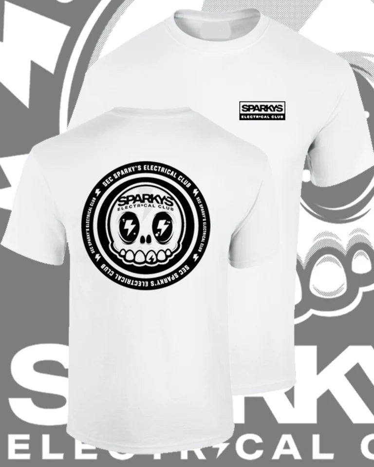 SPARKYS ELECTRICAL CLUB T-SHIRT - CRISP WHITE TEE